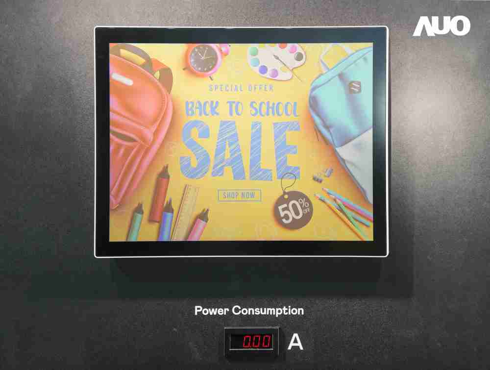 OBPay展示胆固醇液晶超低耗能户外全彩显示器，，，ChLC（胆固醇液晶）以双稳态技术使静态显示零功耗，，，，具省电、、、高彩度、、、、环保的特性，，还整合软硬件系统解决方案，，，可透过单一云端平台管理