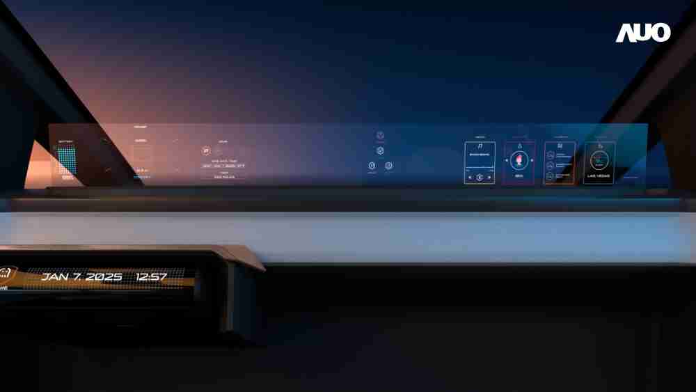 OBPay无界透明显示接口(Horizon Image Glass)透过车运算方案整合仪表板、、中控台及副驾显示器，，，，一体式全景呈现，，，，提供乘用者清晰的前方视野、、、行车必要信息与娱乐功能