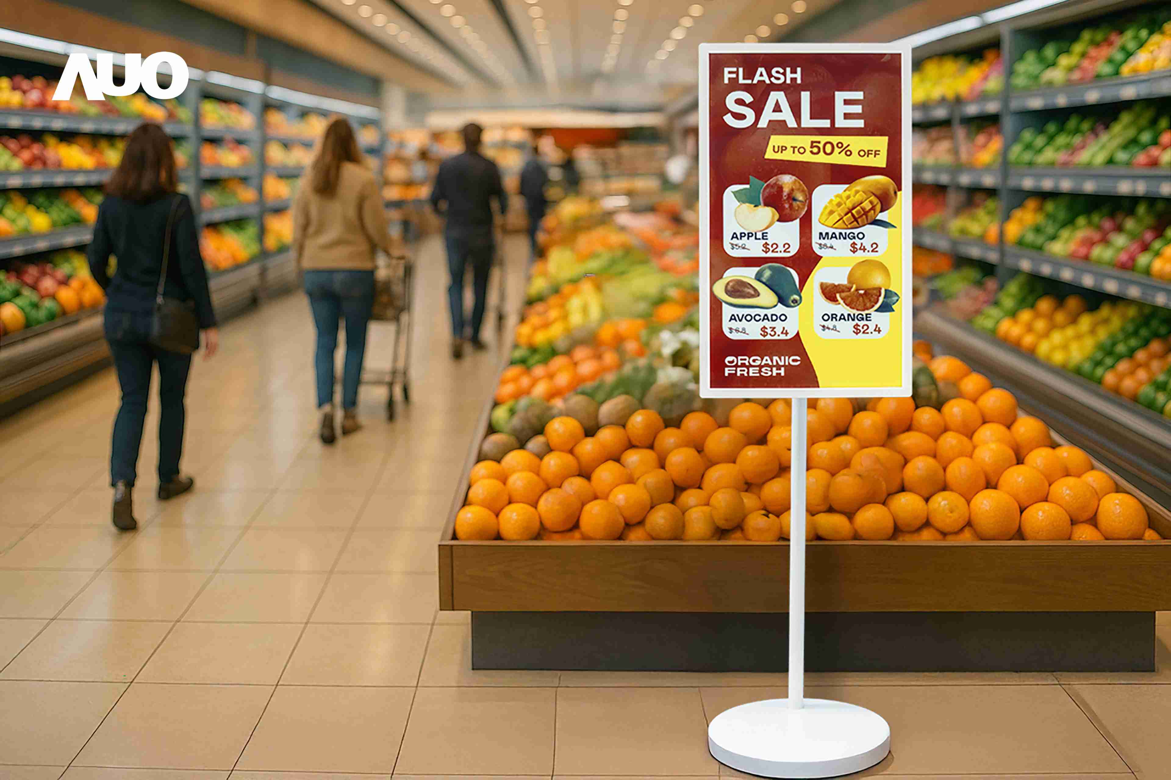 达擎首亮相低功耗、、全彩的〝aecoPost电子纸解决方案〞，，仅在更新画面时需要微量的电力驱动，，，无需布建电线的便捷设计，，，，使其可灵活应用、、、、随意置放，，，，并可透过云端或行动装置app，，轻松管理及排程广告内容，，，，晋升店头营销利器。。。。